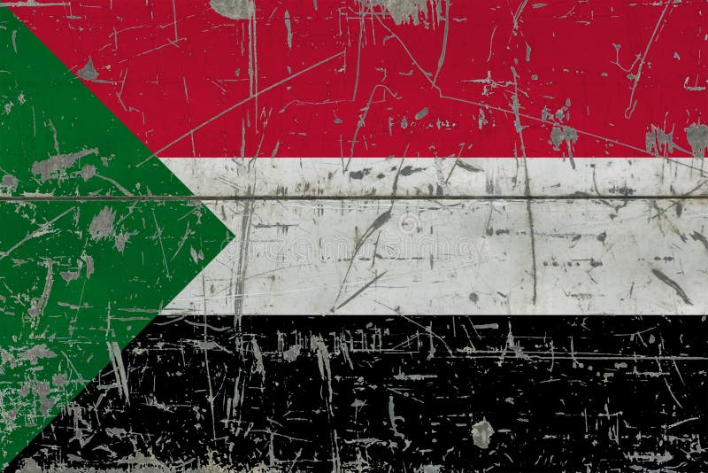 Bandiera del Sudan di lerciume su vecchia superficie di legno graffiata Fondo d'annata nazionale immagini stock libere da diritti Bandiera del Sudan di lerciume su vecchia superficie di legno graffiata Fondo d'annata nazionale immagini stock libere da diritti