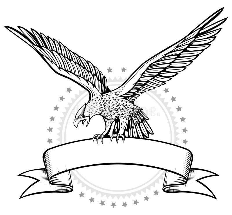 Bandiera dell'aquila di Winges royalty illustrazione gratis Bandiera dell'aquila di Winges royalty illustrazione gratis