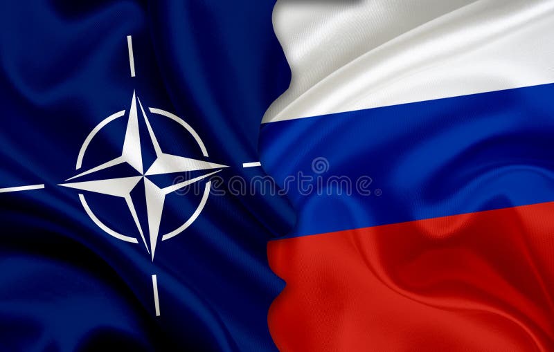 Bandiera della bandiera di NATOand della Russia royalty illustrazione gratis Bandiera della bandiera di NATOand della Russia royalty illustrazione gratis