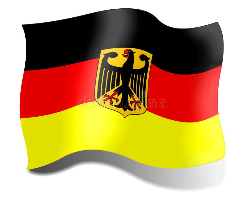 Bandiera della Germania su un fondo bianco illustrazione vettoriale Bandiera della Germania su un fondo bianco illustrazione vettoriale