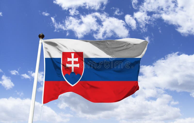 Bandiera Slovacca Nel Vento Immagine Stock - Immagine di ...