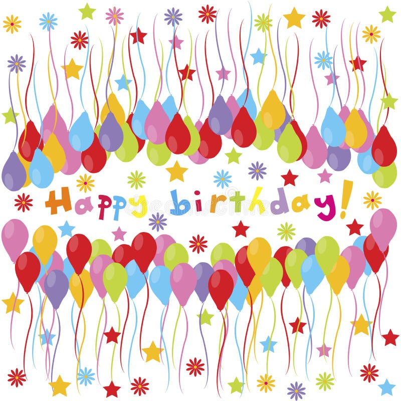 Bandiera di buon compleanno illustrazione vettoriale Bandiera di buon compleanno illustrazione vettoriale