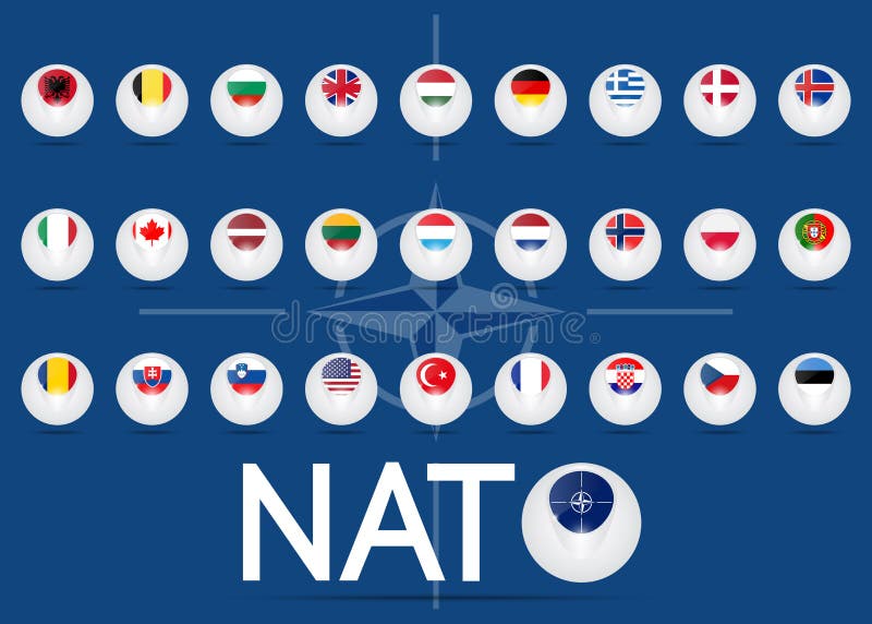 Organizzazione Del Trattato Dell'atlantico Del Nord Fondatori Bandiera Di Organizzazione Del Trattato Del Nord Atlantico