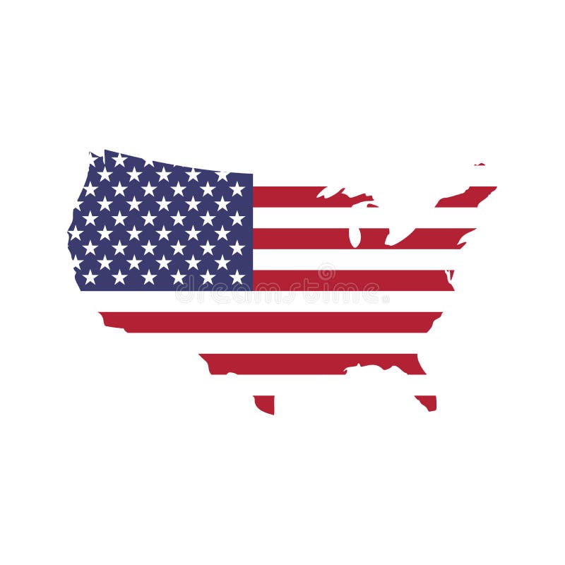 Bandiera di U.S.A. in una forma della siluetta della mappa degli Stati Uniti Simbolo degli Stati Uniti d'America Illustrazione di illustrazione vettoriale Bandiera di U.S.A. in una forma della siluetta della mappa degli Stati Uniti Simbolo degli Stati Uniti d'America Illustrazione di illustrazione vettoriale