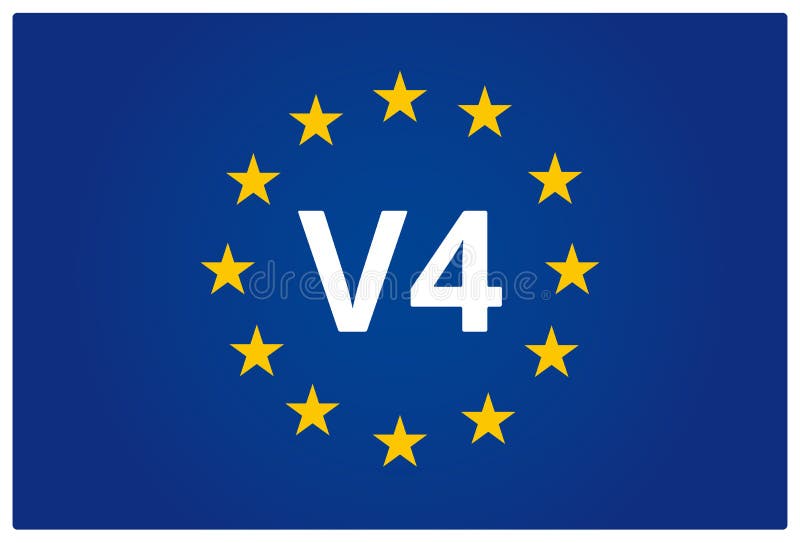 Bandiera di V4 UE illustrazione di stock Bandiera di V4 UE illustrazione di stock