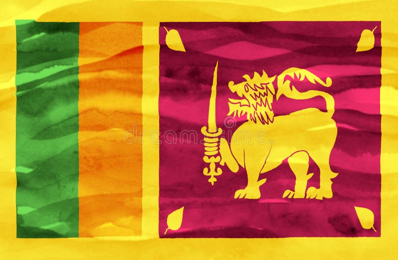 Bandiera dipinta dello Sri Lanka immagine stock Bandiera dipinta dello Sri Lanka immagine stock