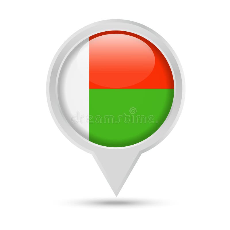 Bandiera Pin Vector Icon rotondo del Madagascar royalty illustrazione gratis Bandiera Pin Vector Icon rotondo del Madagascar royalty illustrazione gratis