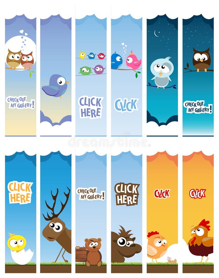 Bandiere animali di Web illustrazione di stock Bandiere animali di Web illustrazione di stock