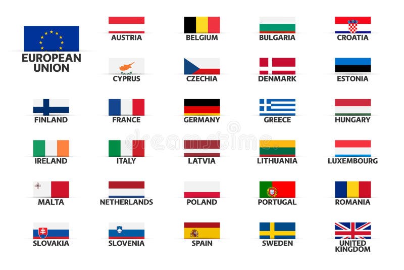 Metta Le Bandiere Degli Stati Dell Unione Europea Stati Membri