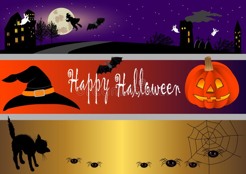 Halloween banners set. vector illustration. Halloween banners set. vector illustration.