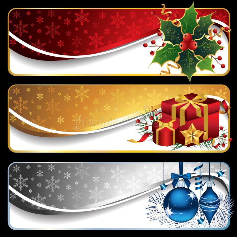 Bandiere di natale illustrazione vettoriale Bandiere di natale illustrazione vettoriale