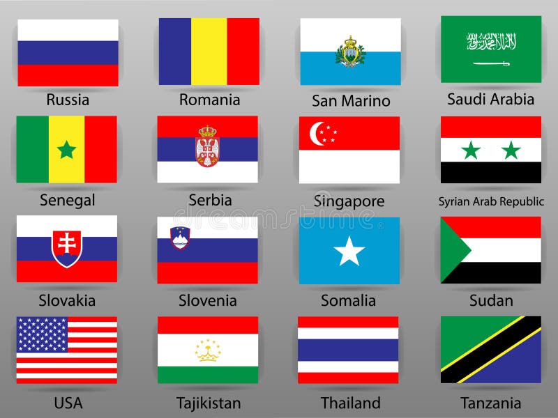 Bandiere di tutti i paesi della parte 9 del mondo illustrazione vettoriale Bandiere di tutti i paesi della parte 9 del mondo illustrazione vettoriale