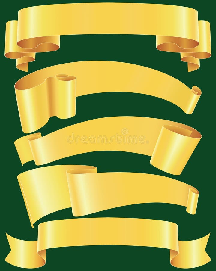 Bandiere stracciate dell'oro illustrazione vettoriale Bandiere stracciate dell'oro illustrazione vettoriale