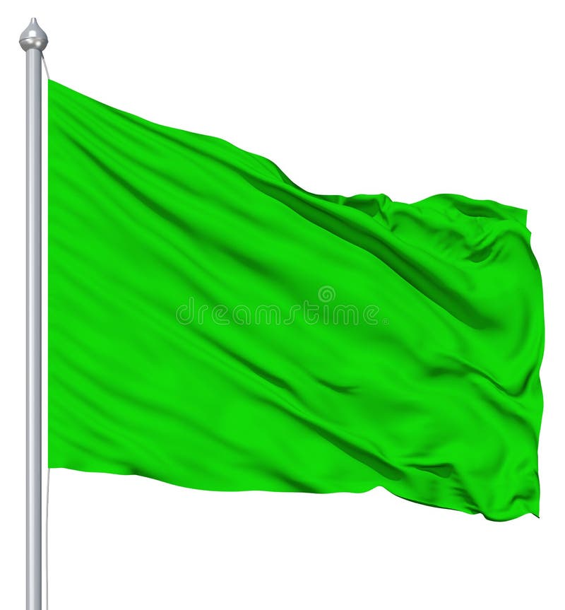 Bandierina in bianco verde con il flagpole