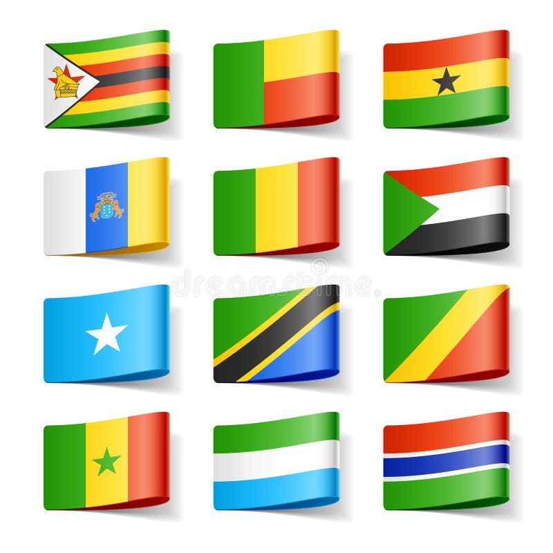 Bandierine del mondo. L'Africa. royalty illustrazione gratis Bandierine del mondo. L'Africa. royalty illustrazione gratis