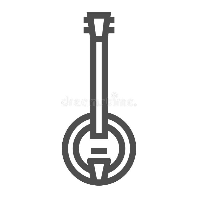Bandżo wykłada ikonę, muzykę i kraju, instrumentu znak, wektorowe grafika, liniowy wzór na białym tle royalty ilustracja Bandżo wykłada ikonę, muzykę i kraju, instrumentu znak, wektorowe grafika, liniowy wzór na białym tle royalty ilustracja