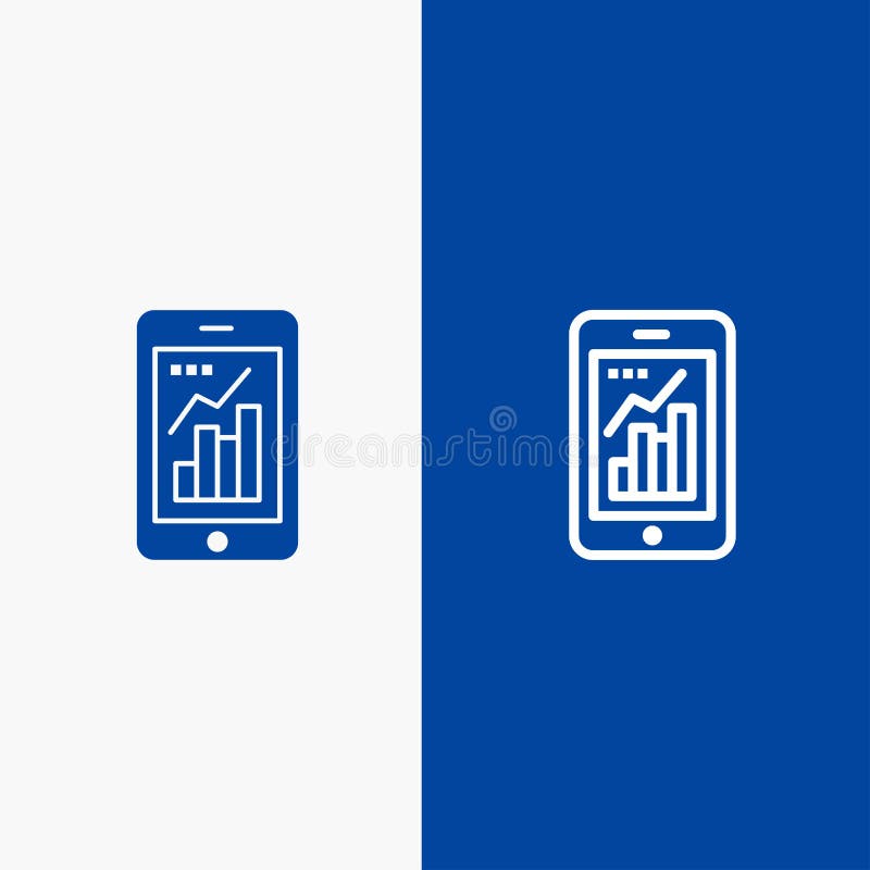 Baner för blå för baner för grafisk, mobil mobil för graflinje och för skåra fast symbol för graf, för Analytics, för information vektor illustrationer Baner för blå för baner för grafisk, mobil mobil för graflinje och för skåra fast symbol för graf, för Analytics, för information vektor illustrationer
