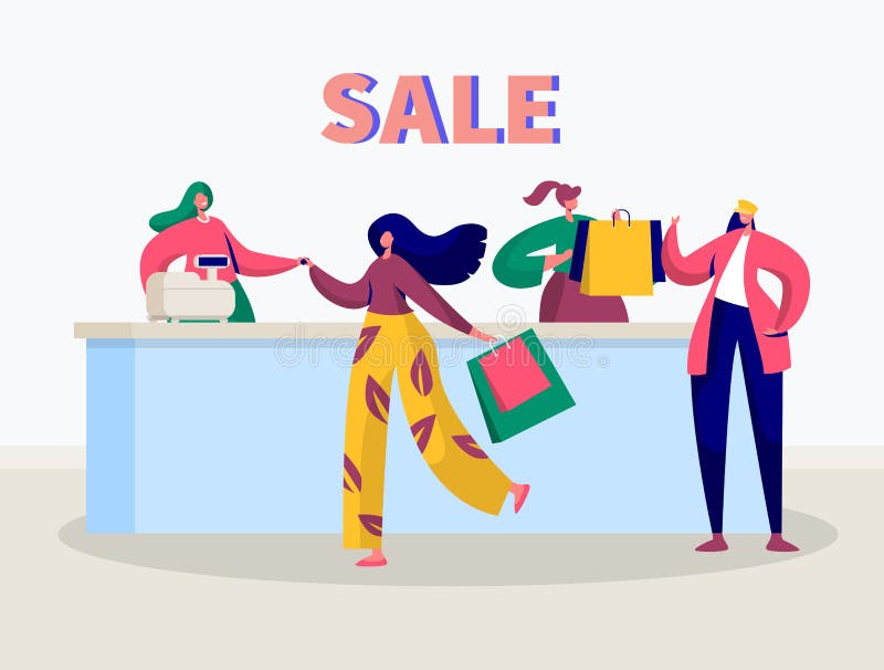 Baner för tecken för lagerSale köp Kvinnashopping med rabattkortbegrepp Offline-modekundbetalning royaltyfri illustrationer Baner för tecken för lagerSale köp Kvinnashopping med rabattkortbegrepp Offline-modekundbetalning royaltyfri illustrationer