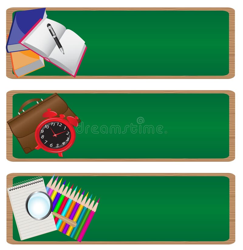 Baner som baksidt ställs in till skolan vektor illustrationer Baner som baksidt ställs in till skolan vektor illustrationer