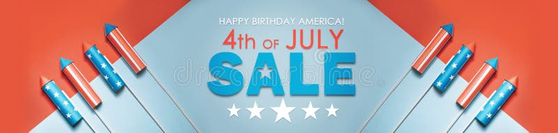 banner sale in honor of Independence Day celebration on July 4 in America. banner sale in honor of Independence Day celebration on July 4 in America.