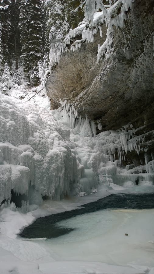 Banff Johnston Canyon, Lake Louis in winter stock photos Banff Johnston Canyon, Lake Louis in winter stock photos