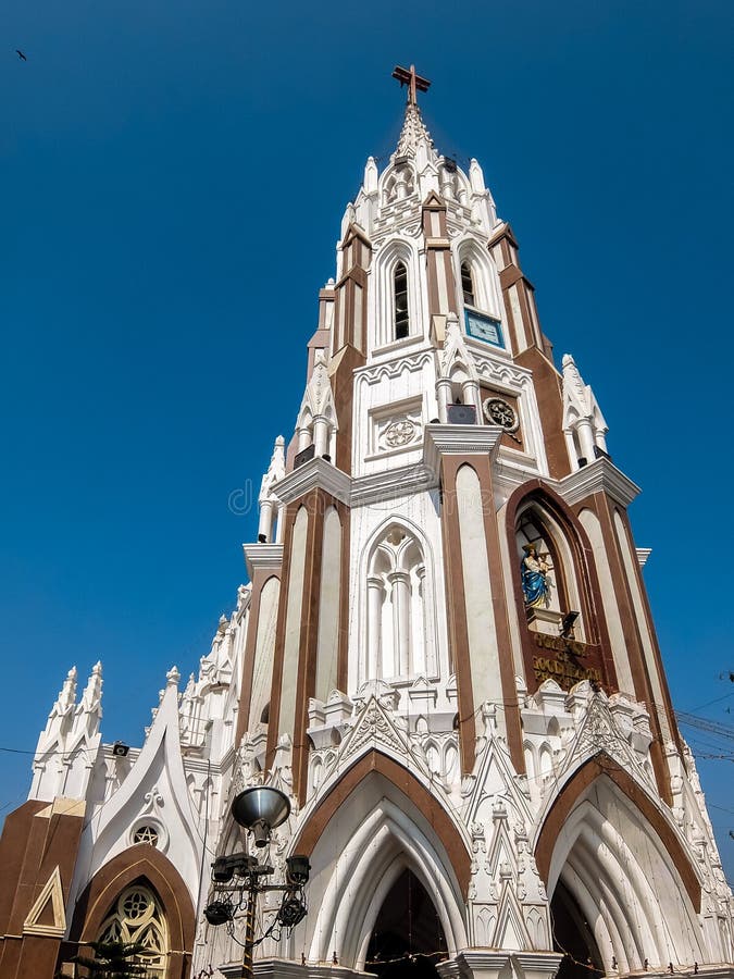 Facade of St. Mary Basilica in Bangalore