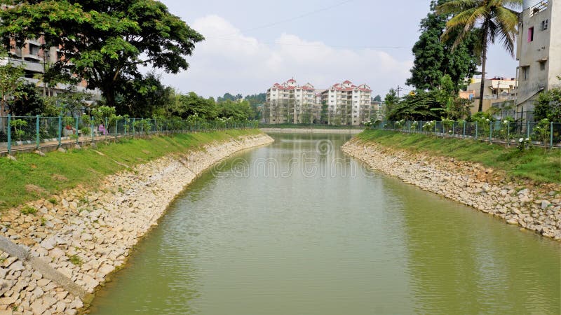 Beautiful view of BBMP Kalena Agrahara Lake. Spread across seven acres with freshwater, thick greenery lake