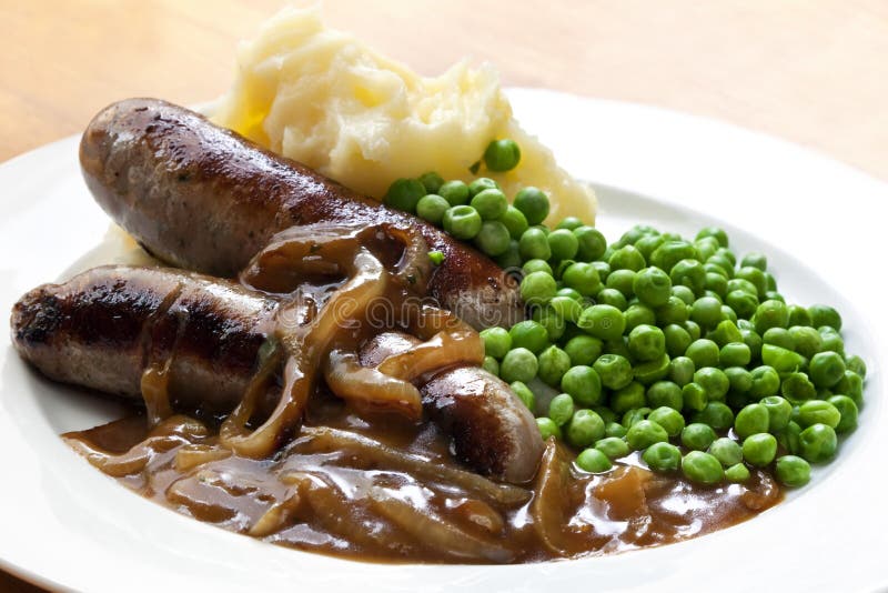 Bangers and Mash with Baked Beans Stock Photo Image of beer, beans