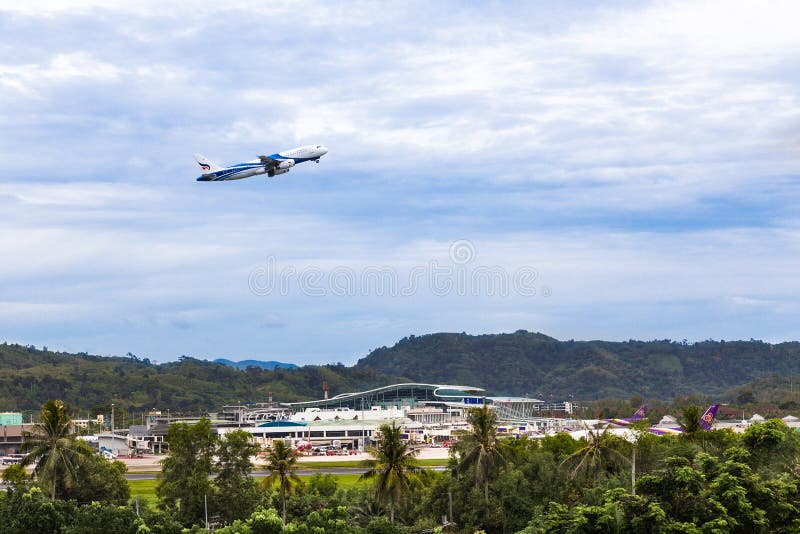 Bangkok Airways` aircraft taking off from Phuket International A stock images Bangkok Airways` aircraft taking off from Phuket International A stock images