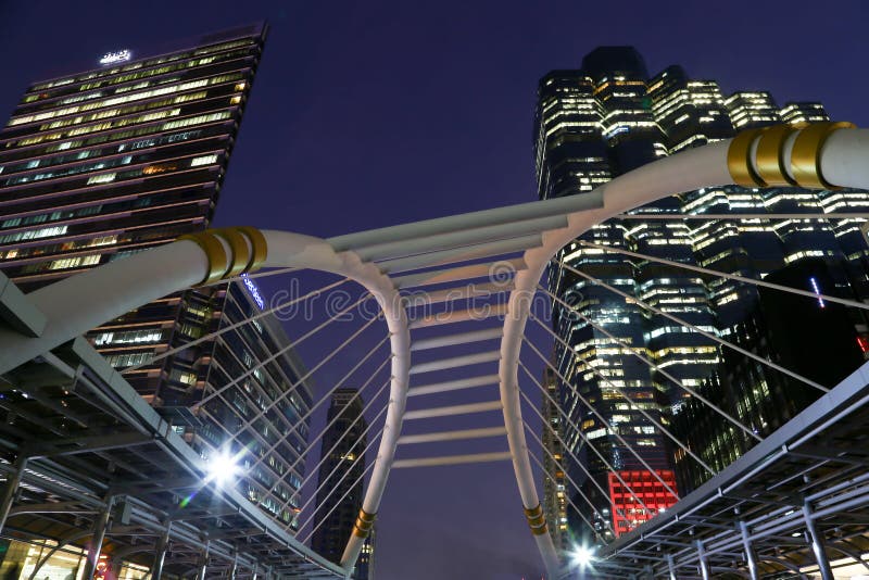 BANGKOK - JAN 20: Sky walk architecture for passengers to transit between Sky Transit and Bus Rapid Transit Systems