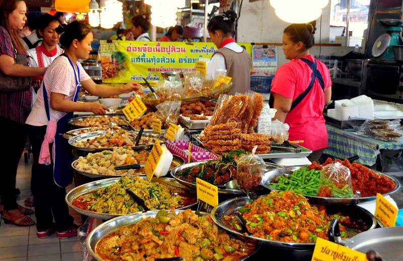 Bangkok, Tailandia: O mercato dell'alimento di Kor del tor