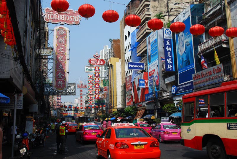 Bangkok, Tailandia: Strada di Yaowarat del Chinatown