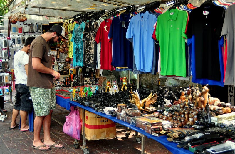 Bangkok, Thailand Clothes Vendor On Silom Road Editorial Photography