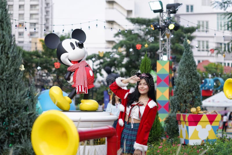 Bangkok, Thailand - Dec 5, 2018 : A photo of Mickey Mouse, famous character mascot from Walt Disney, decorated at King Power Rang stock photography Bangkok, Thailand - Dec 5, 2018 : A photo of Mickey Mouse, famous character mascot from Walt Disney, decorated at King Power Rang stock photography