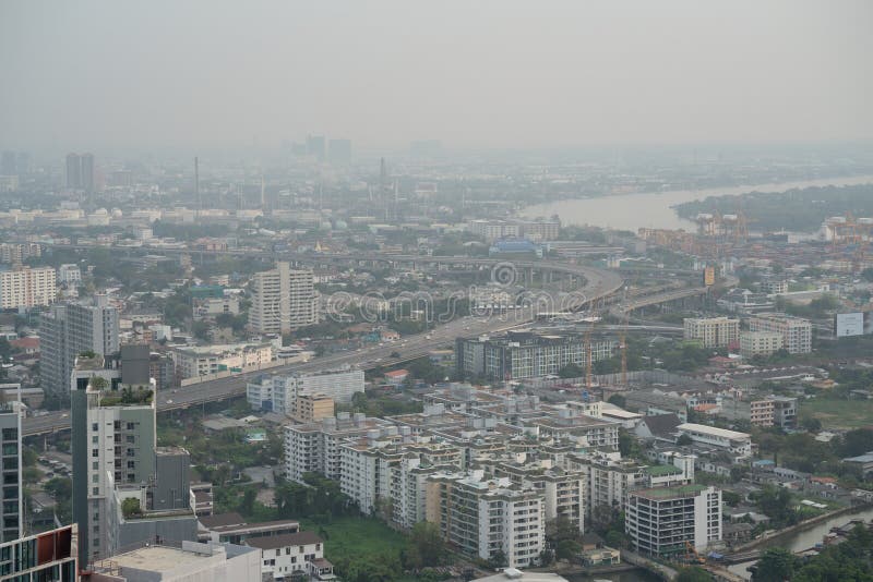 Air pollution over the city of Bangkok