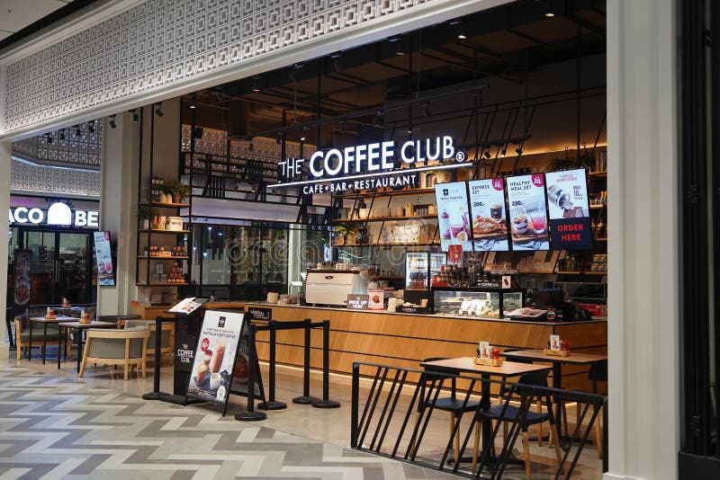 BANGKOK,THAILAND- DECEMBER,14 2019: Front view of THE COFFEE CLUB,New store at Samyan Mitrtown, Modern cafe and Restaurant in