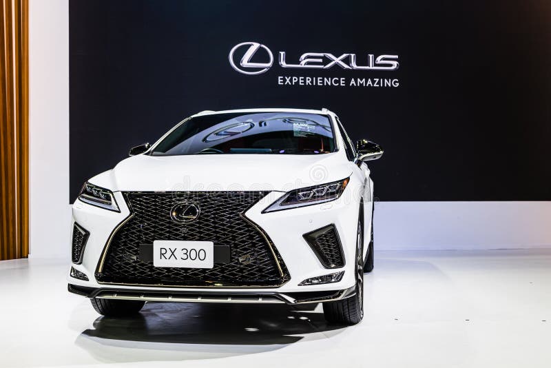 Bangkok, Thailand - Decemebr 3, 2019 : New Lexus RX 300 midsize crossover SUV display on the Bangkok Motor Expo 2019 in Thailand stock image Bangkok, Thailand - Decemebr 3, 2019 : New Lexus RX 300 midsize crossover SUV display on the Bangkok Motor Expo 2019 in Thailand stock image