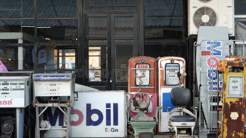 BANGKOK, THAILAND 12 JULY 2019 Rod Fai Talad retro night train market. Popular asian hipster street flea marketplace with old-fashioned vintage styled decor, second hand aged antique goods for sale