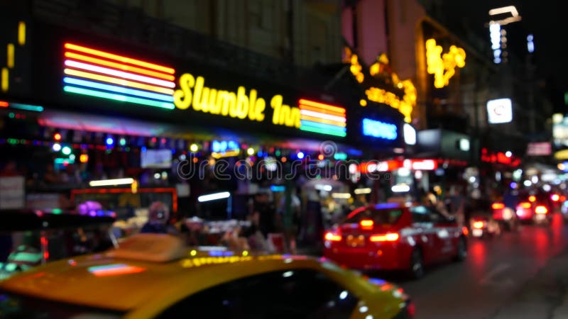 BANGKOK, THAILAND,13 JULY 2019 Vivid Neon Sign Glowing, Nana Plaza Street. Nightlife in Erotic Red District Soi. Illuminated Editorial Stock Image - Image of gogo, entertainment: 191782024
