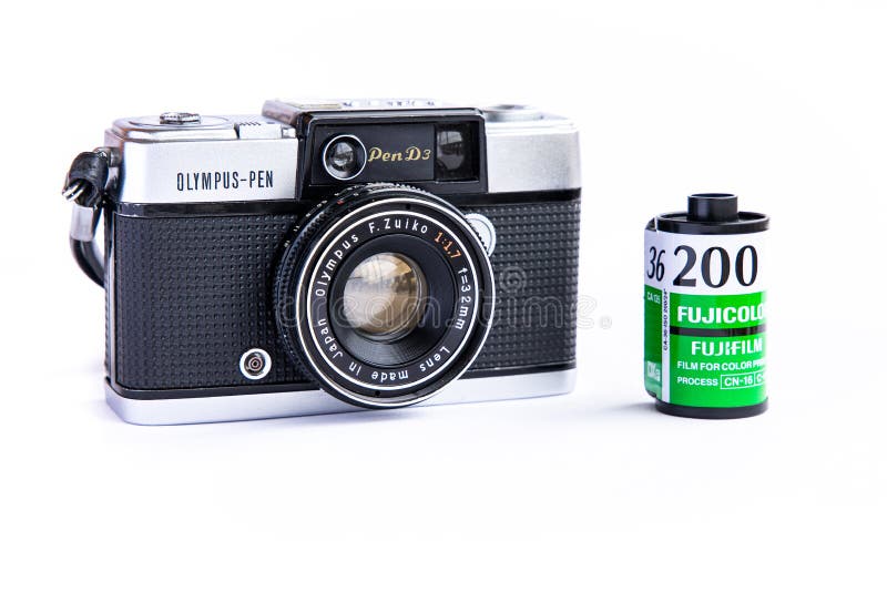 Olympus Pen D3 Vintage Film Camera With 35mm Film Cartridge Isolated On White Background Editorial Stock Image Image Of Fujifilm 35mm Olympus Pen D3 Vintage Film Camera With 35mm Film Cartridge Isolated On White Background Editorial Stock Image Image Of Fujifilm 35mm