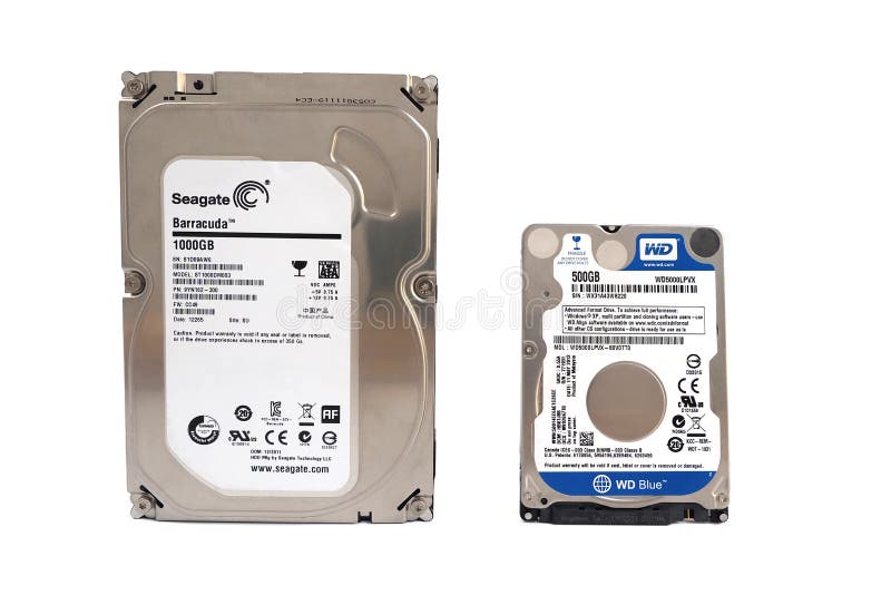 Bangkok, Thailand - March 17, 2018 Seagate 1TB. and WD 500GB. HDD SATAIII Internal Hard Disk Drive two sizes