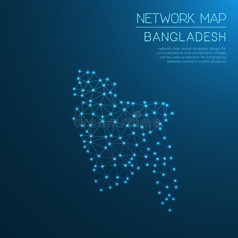 Bangladesh Network, Constellation Style Country. Stock Vector Illustration of bewitching