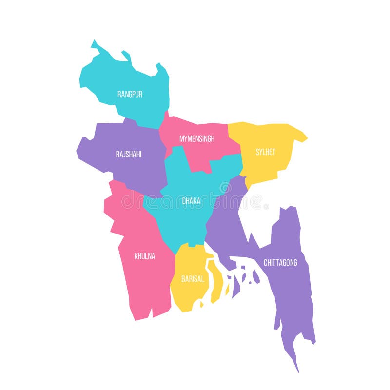 Bangladesh Political Map Of Administrative Divisions Stock Vector Bangladesh Political Map Administrative Divisions Bangladesh Political Map Administrative Divisions Divisions Colorful 266592288