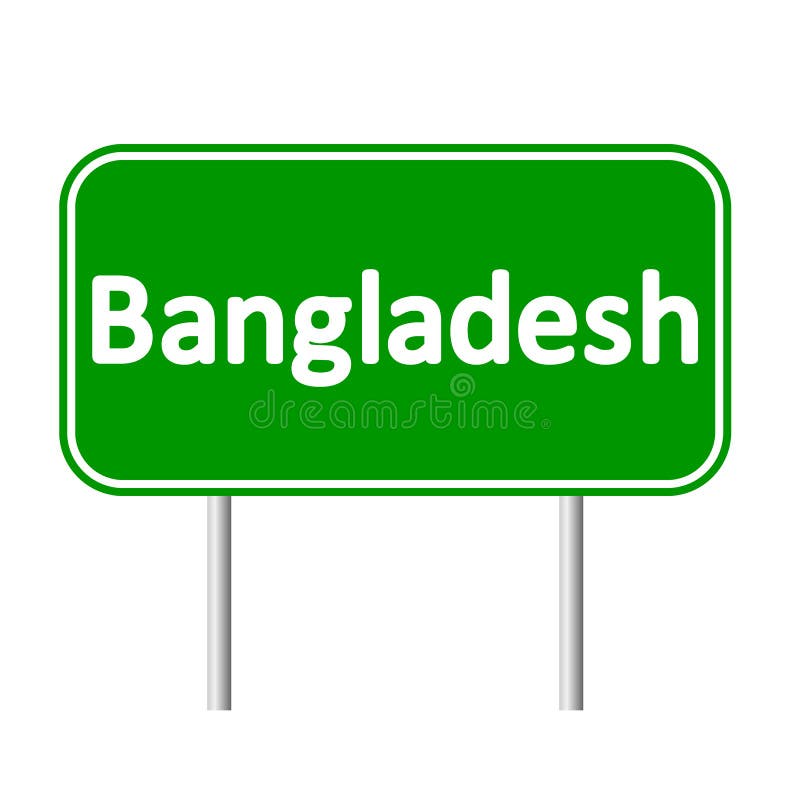 Bangladesh Map on Road Sign. Stock Vector Illustration of journey