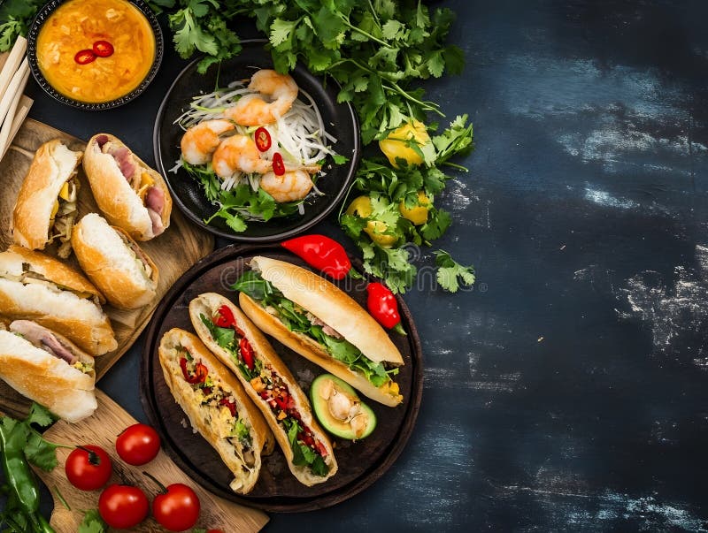 Banh mi ταϊλανδέζικο φαγητό απεικόνιση αποθεμάτων