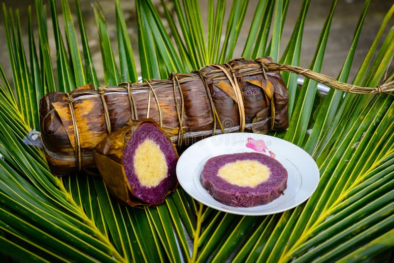 Banh Tet, cilindrische glutineuze, lokale specialiteit in Vietnam