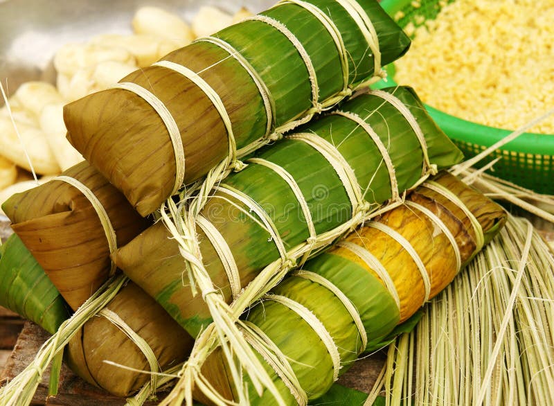 Banh tet, glutineuze de rijstcake van Vietnam