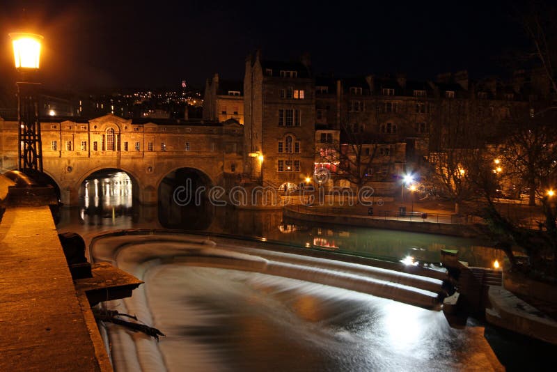 The city of Bath at night, Avon, England. The city of Bath at night, Avon, England