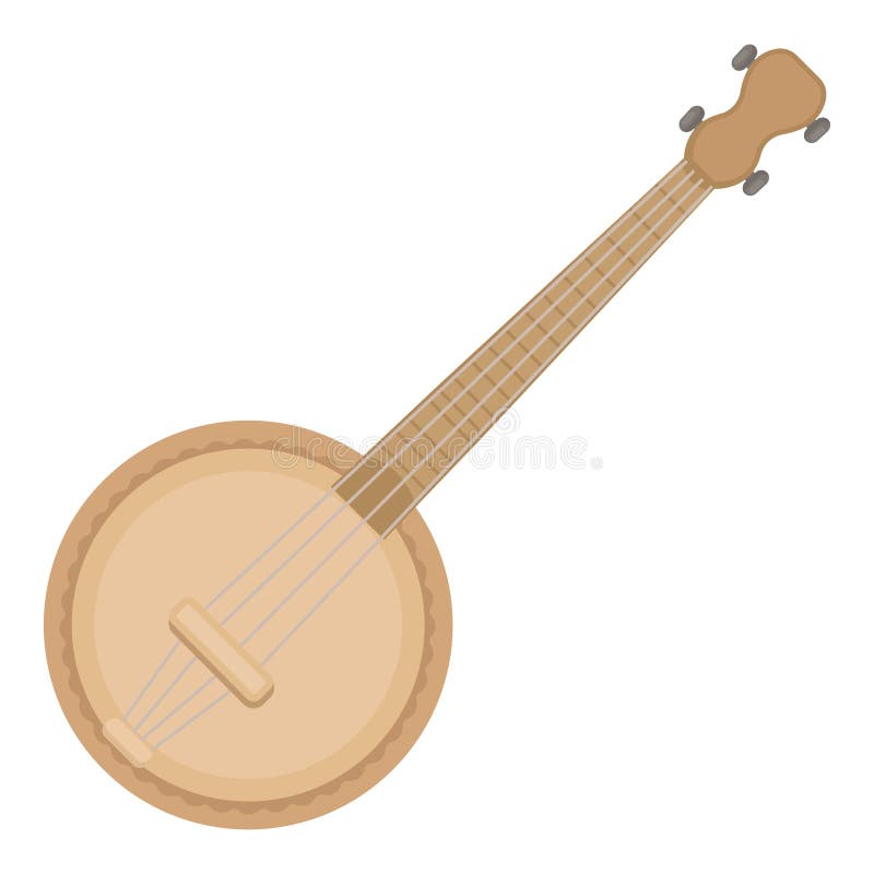 Banjo Icon in Cartoon Style Isolated on White Background. Musical