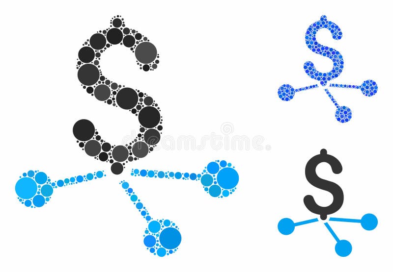 Bank Branches Composition Icon of Spheric Items. Bank branches mosaic of spheric dots in variable sizes and color tones, based on bank branches icon. Vector round dots are composed into blue mosaic